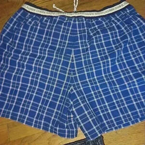 Ralph Lauren Chaps Mens Blue Checked Swim Shorts XL